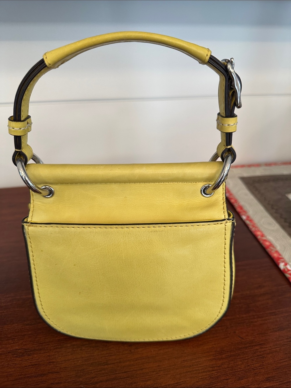 Coach Yellow Leather Mini Turnlock Satchel - Picture 4 of 8